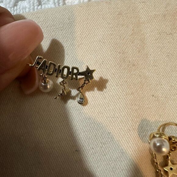 christian dior j'adore crystal faux pearl drop earring - Picture 2 of 6